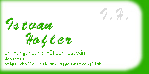 istvan hofler business card