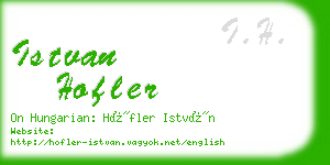 istvan hofler business card